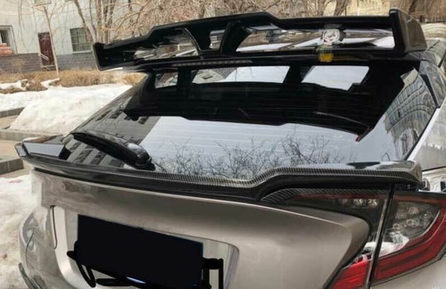 Fit For Toyota CHR CH-R 2018-2022 Carbon Fiber Rear Trunk Spoiler Wing Flap Bar - Picture 4 of 7