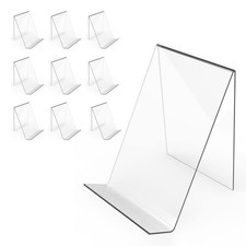 Acrylic Book Stand Without Ledge,6 Inch 10PC Clear Acrylic Display Easel Tran...