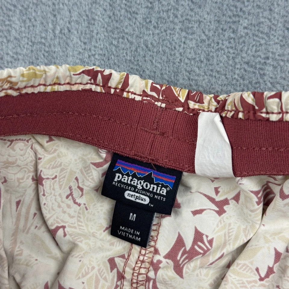 Pantalones Cortos Patagonia Para Mujer Medianos Beige Rojo Floral Bolsos Sin Forro Natación Surf 57059 Foto 2 de 4