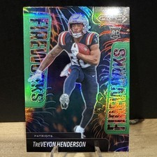 2025 Panini Prizm - Fireworks TreVeyon Henderson #24 Green Wave Prizm (RC)
