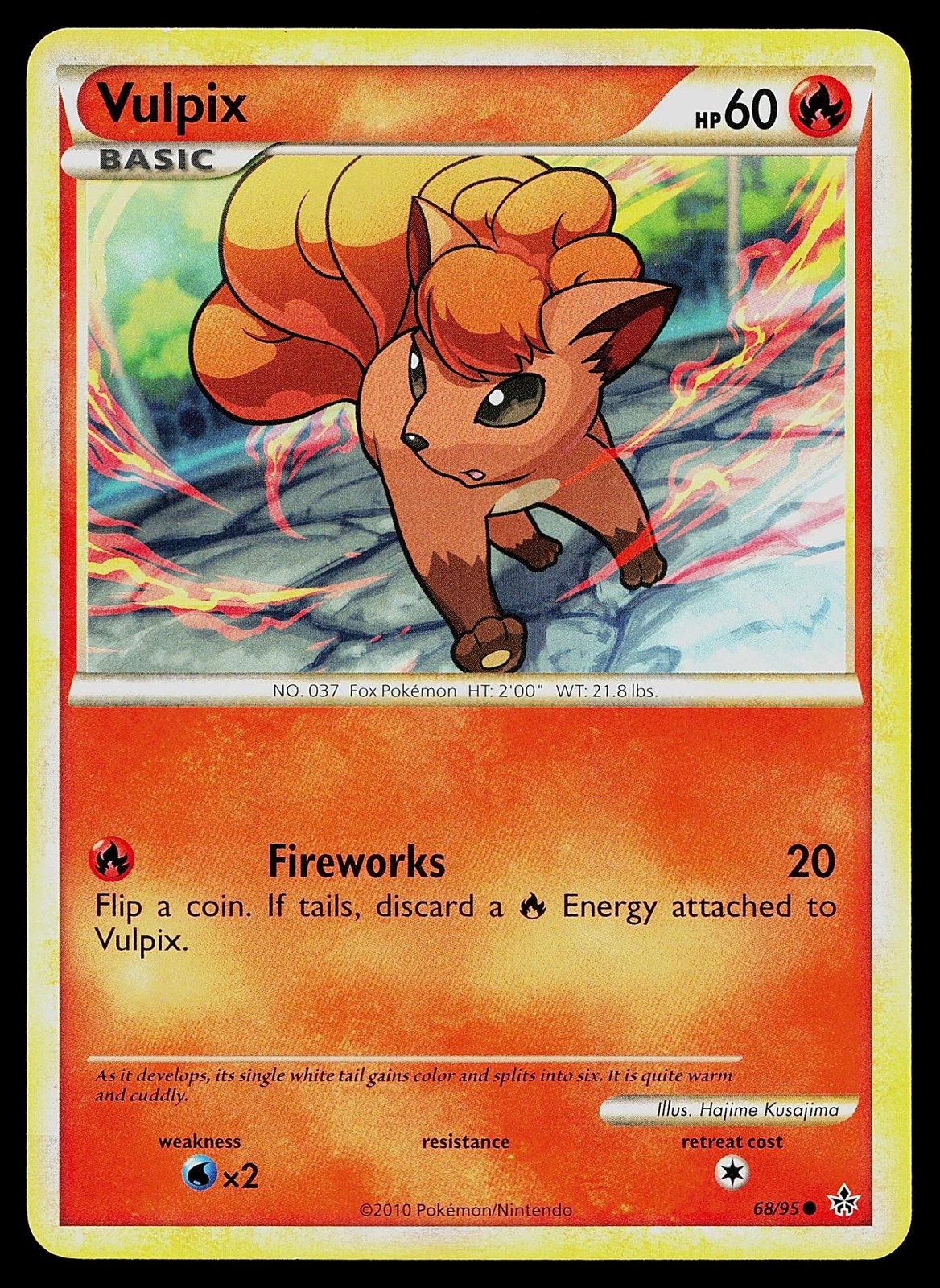 Pokemon Card HGSS Unleashed Vulpix 68/95 Common