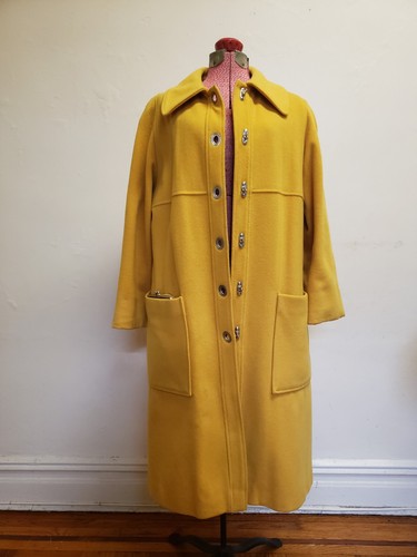 Philosophy Alberta Ferretti Women's Wool Coat Canary Yellow Sz 8 Made in Italy