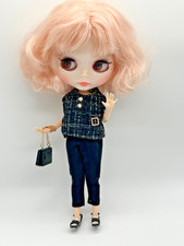 Blythe Factory Bambola Snodata Capelli Pesca Ciniglia Top + Accessori
