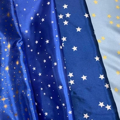 TOMASELLI TESSUTI Tessuto Raso Stampato Cielo Stellato 50 Cm 4804