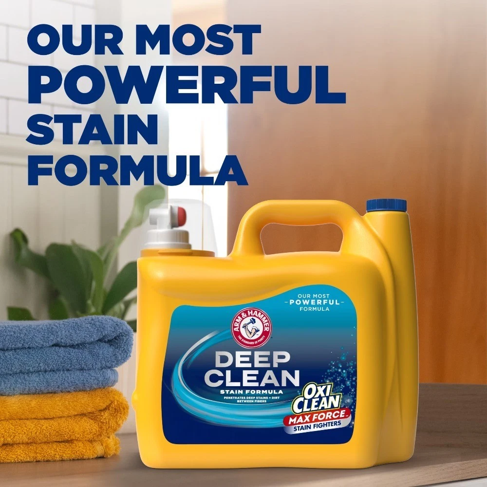 Plus OxiClean Max Force Deep Clean Stain Detergent, Sparkling Clean, 150 Fl Oz - thumbnail 3