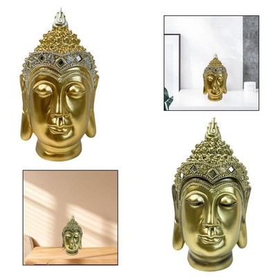 Buddha Head Statue Sammlerharz Skulptur für Regal Innenrestaurant