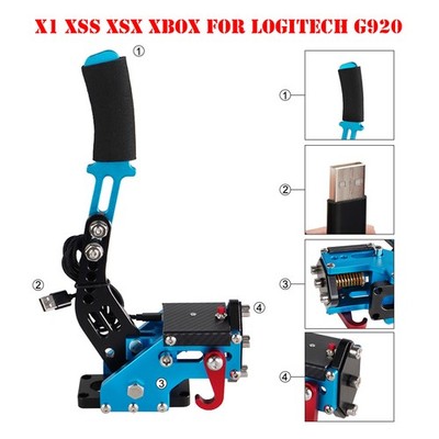 USB3.0 Handbremse Handbrake für Racing Games Wheel Stand G920 X1 XSS XBOX Blau