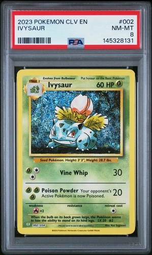 2023 POKEMON CLV-CLASSIC VENUSAUR & LUGIA EX DECK #002 IVYSAUR PSA 8