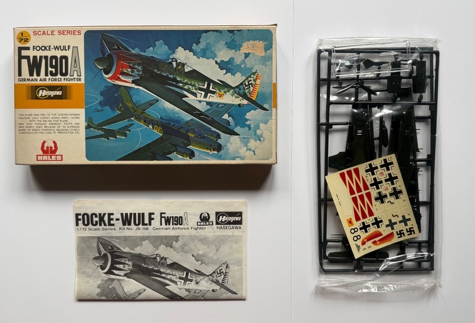 Hasegawa Focke-Wulf Fw 190A 1:72 Plastic Airplane Kit Decals JS-106 ...