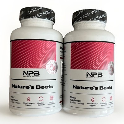 2x Natures Pure Blend Nature's Beets Dietary Supplement 60ct (120 Total) 3/28
