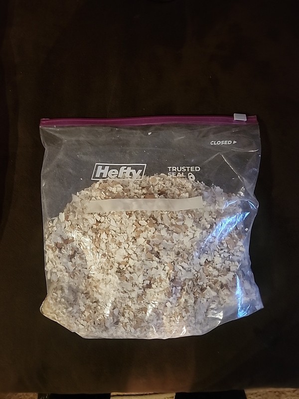 Hand Crushed Free Range Chicken Egg Shells - 1.5  Pound Bag. Calcium + Iron