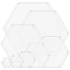 8 PCS Hexagon Acrylic Transparent Quilting Templates Sewing Machine Ruler