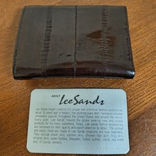Vintage Lee Sands Genuine Eel Skin Wallet   Dark Brown