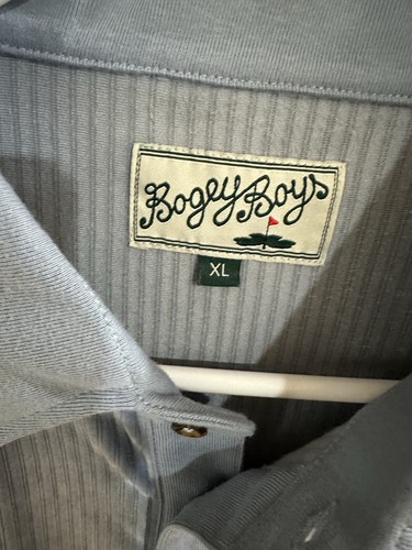 Polo da golf Bogey Boys XL 52” blu chiaro velluto Macklemore manica lunga LKNU! - Foto 2 di 7