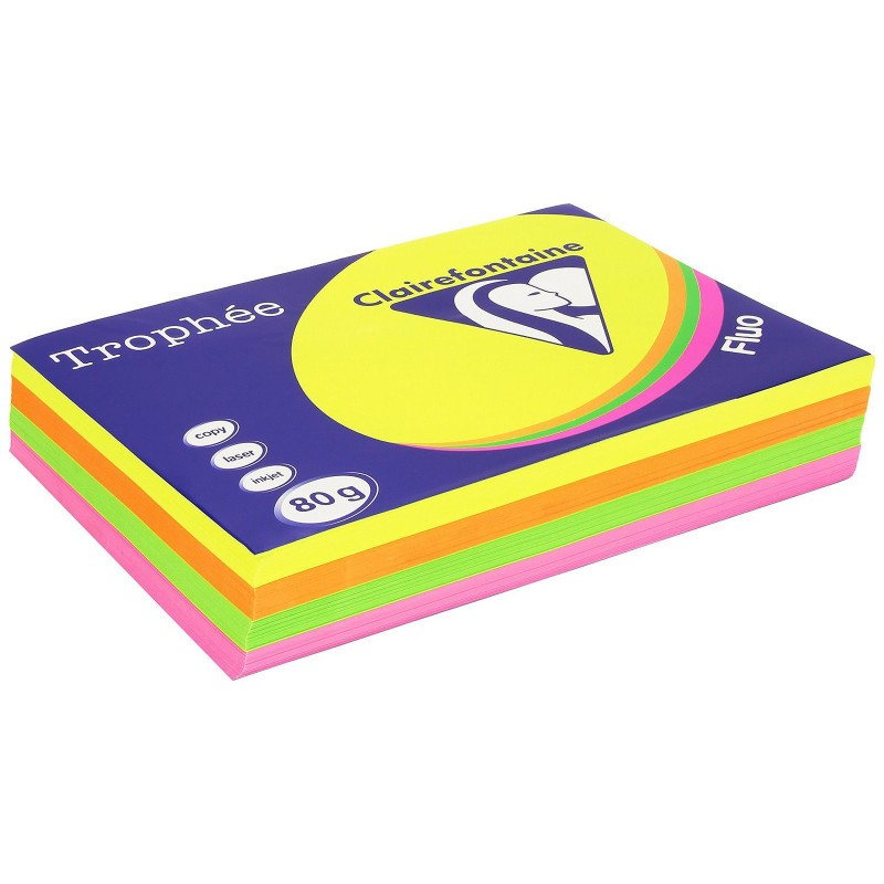Ramette de papier A3 fluo Clairefontaine idéale pour le dessin et l'affichage en classe