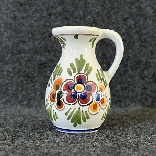 D. P. Delft Blue Miniature Ceramic Pitcher Floral Hand Painted ...