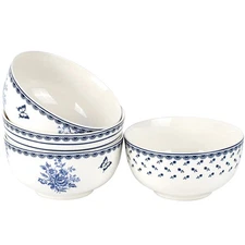 Stpgoods Cereal Bowls Set Of 4 Porcelain Oatmeal Bowls 21 Ounce Stackable Kitche