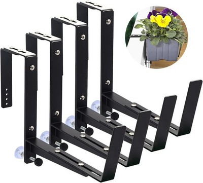 4 Pack Window Box Brackets Adjustable Planter Box Brackets Flower Box Brackets