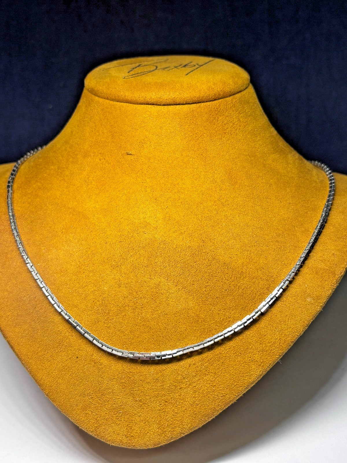 MONET Silver Tone Rectangular Link Chain Necklace - image 1