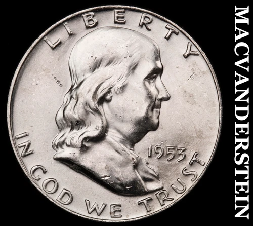 1953-D Silver Franklin Half Dollar - FBL - Choice Gem Brilliant Unc+++  #G9210