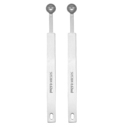 2pcs Single Measuring Spoon 1/8tsp (0.63ml) Stainless Steel Spoon