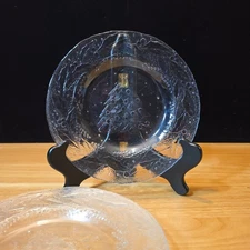 Holly Tree Christmas Salad Plates Arcoroc USA Set Of 3 Embossed Vintage 1980s