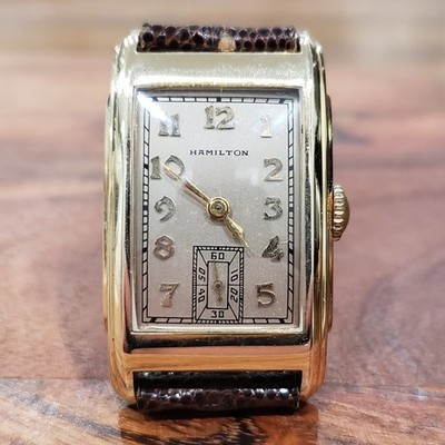1940 Hamilton Whitman Men's Vintage Watch 17J Cal. 980, Art Deco 10K Gold Filled