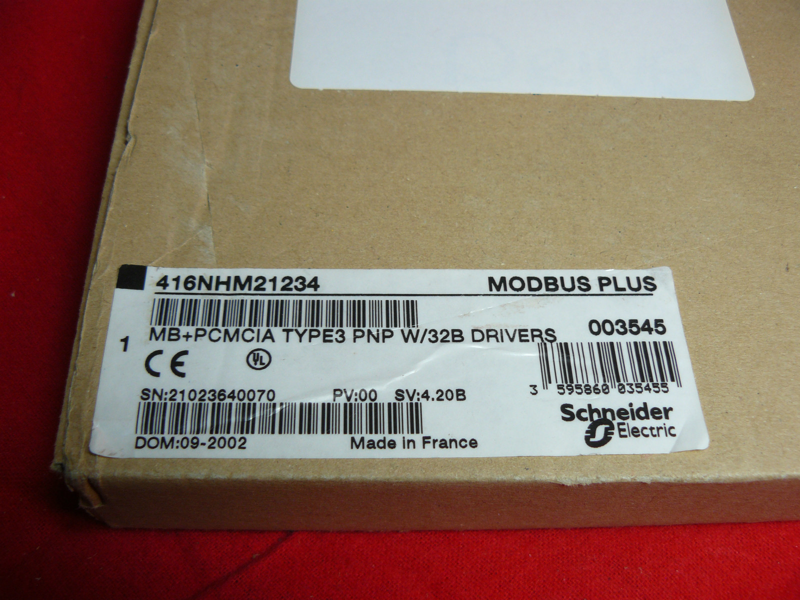 416NHM21234 EXCELLENT Guaranteed Modicon PCMCIA MB+ 416-NHM-212-34