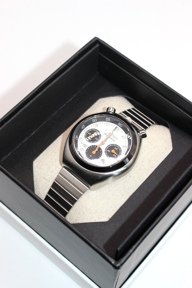 Citizen AN3660-81A Bullhead White Dial Record Label Tsuno Chrono