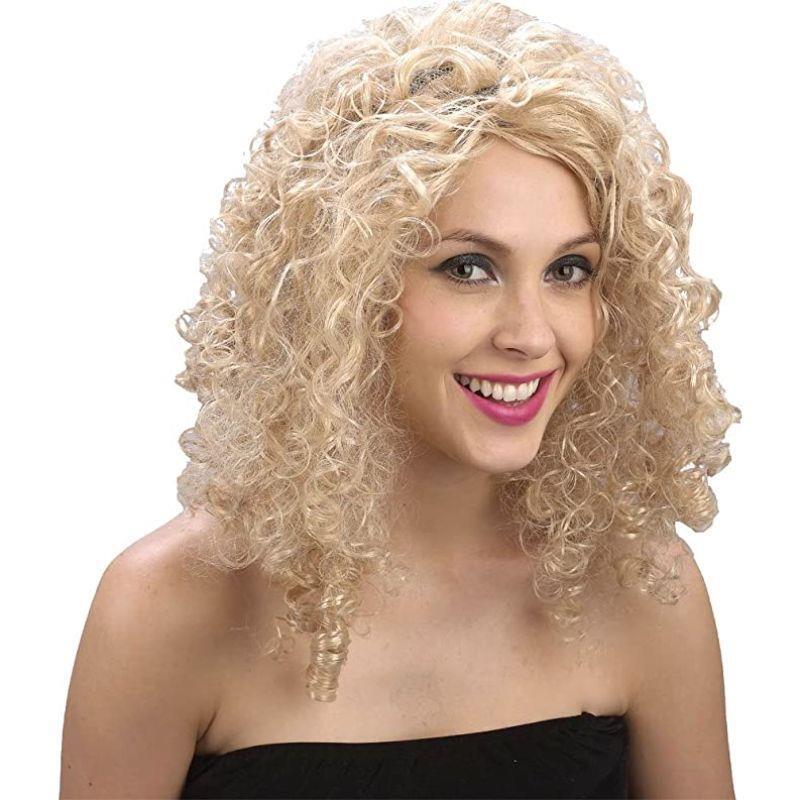 Wicked Costumes Adult Curly Blonde 70s Afro Wig Fancy Dress Accessory