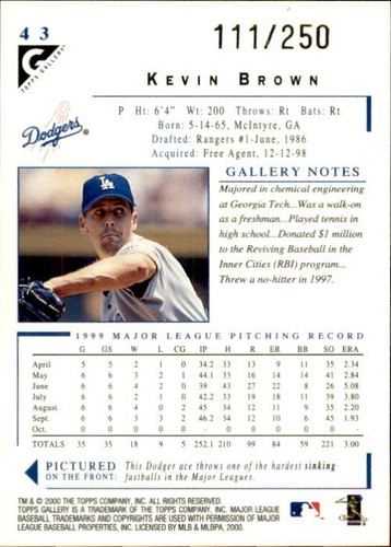 2000 Topps Gallery Player's Private Issue Baseball - /250 - Pick Your Card - Picture 13 of 21