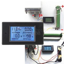 DC Battery 8-100V 4 in 1 20A LCD Voltage Current KWh Watt Power Combo Meter