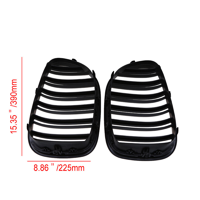 Pair Matte Black Front Bumper Grille Grill Cover For BMW F01 F02 F03