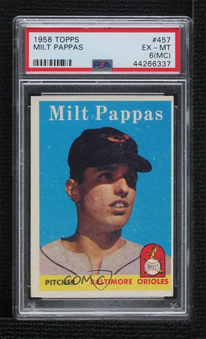 1958 Topps Milt Pappas #457 PSA 6 Rookie RC
