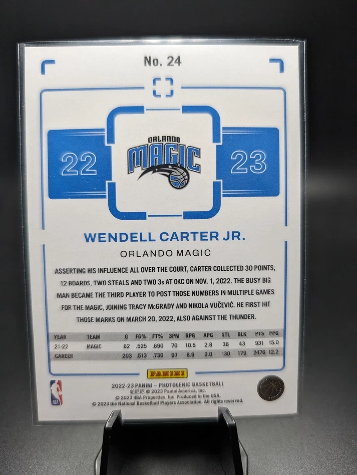 2022-23 Photogenic Basketball Wendell Carter Jr. #24 - Image 2 of 2