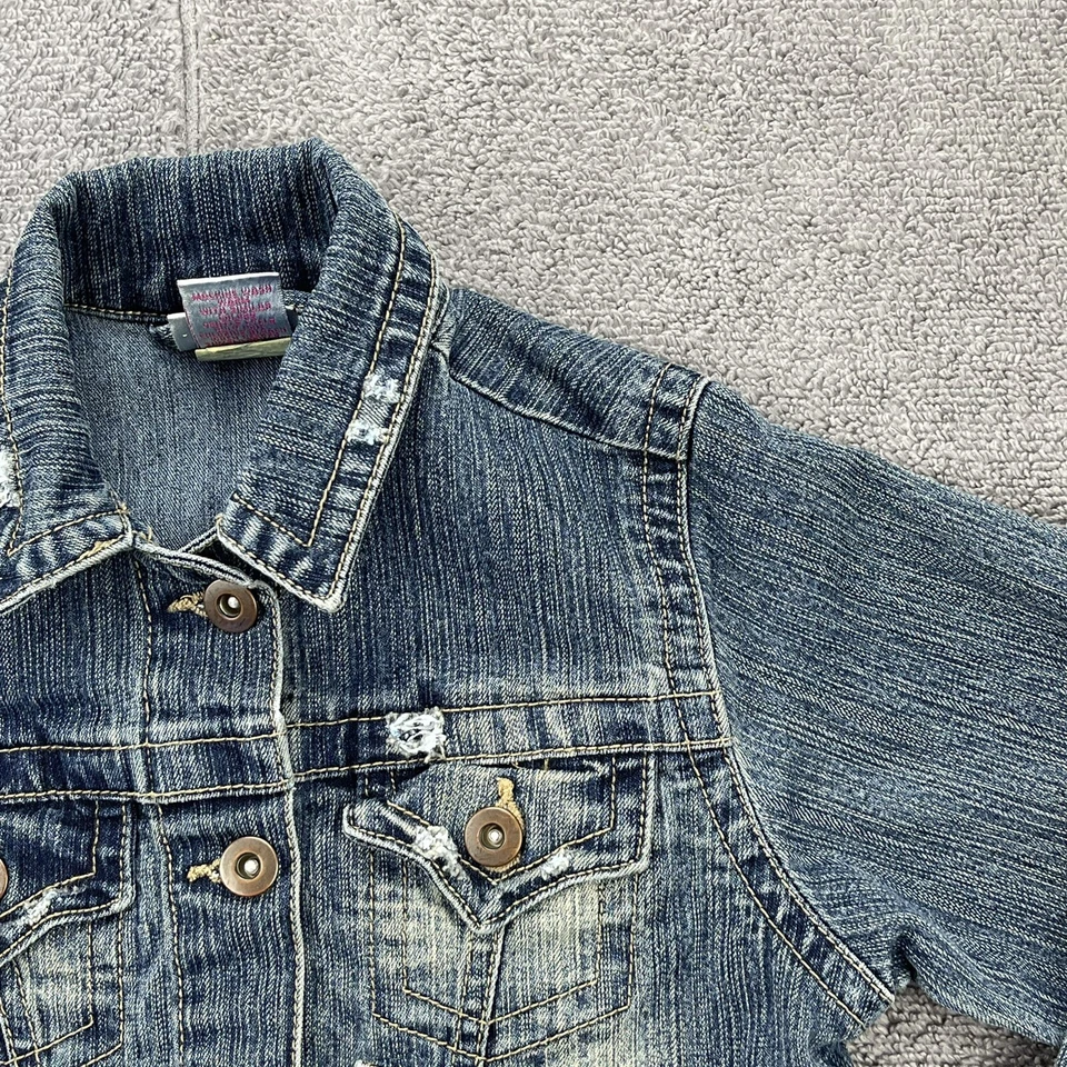 Chaqueta Vaquera Xhiliation Niña XS 4-5 Lavado Medio Envejecido Botón Frontal Elastizado Foto 4 de 4