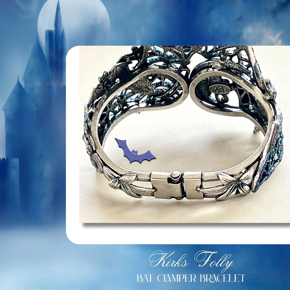 Brazalete Kirk’s Folly Hocus Pocus Murciélago Abrazadera Halloween Gótico AB Cristales Foto 4 de 4