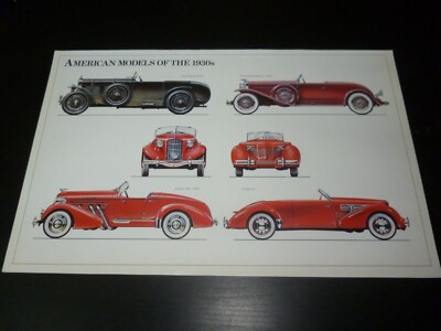 Amerikanische Modelle der 30er Jahre. Bilder von Oldtimern zum Einrahmen.