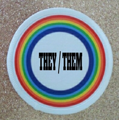 3'' SIE / SIE Geschlecht Pronomen Bügeln / Aufnähen Sublimation Einschluss Patch Abzeichen