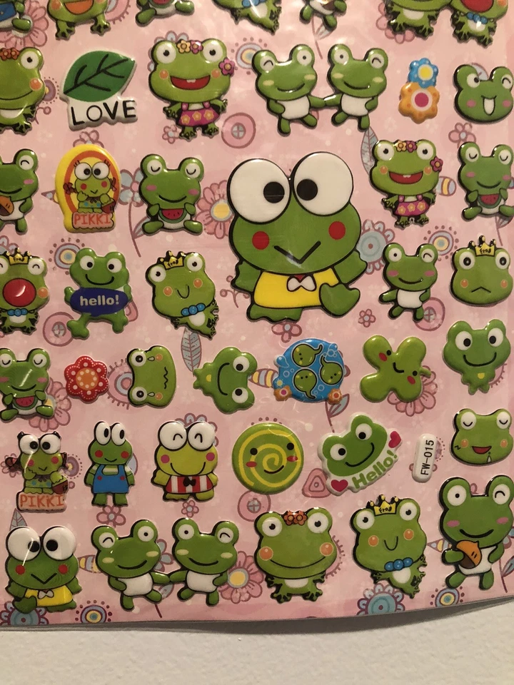Kawaii лягушка Sanrio Kerroppi пухлый стикер лист для скрапбукинга дневник детский винтажный - Изображение 4 из 4