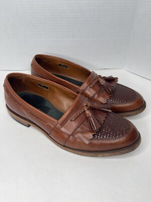 ALLEN EDMONDS CODY EUC WOVEN LEATHER TASSEL KILTIE LOAFERS  display picture 2