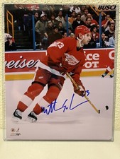 Mathieu Schneider Signed Detroit Red Wings 8x10 Photo HockeyInk 1