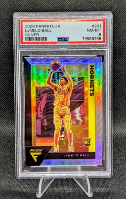2020 LAMELO BALL Panini SILVER PRIZM Flux PSA 8 Rookie RC Card 
