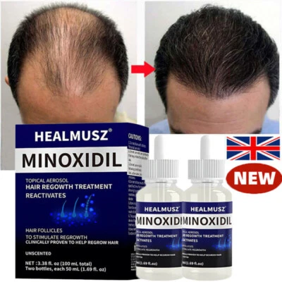 HEALMUSZ 2 Pack Minoxidil 5% Extra Strength Men Hair Regrowth Treatment 2 Month Supply
