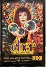 LOCAL PICKUP ONLY!!!  CHER 27x40 FRAMED POSTER: LIVE IN LAS VEGAS MGM GRAND 1999
