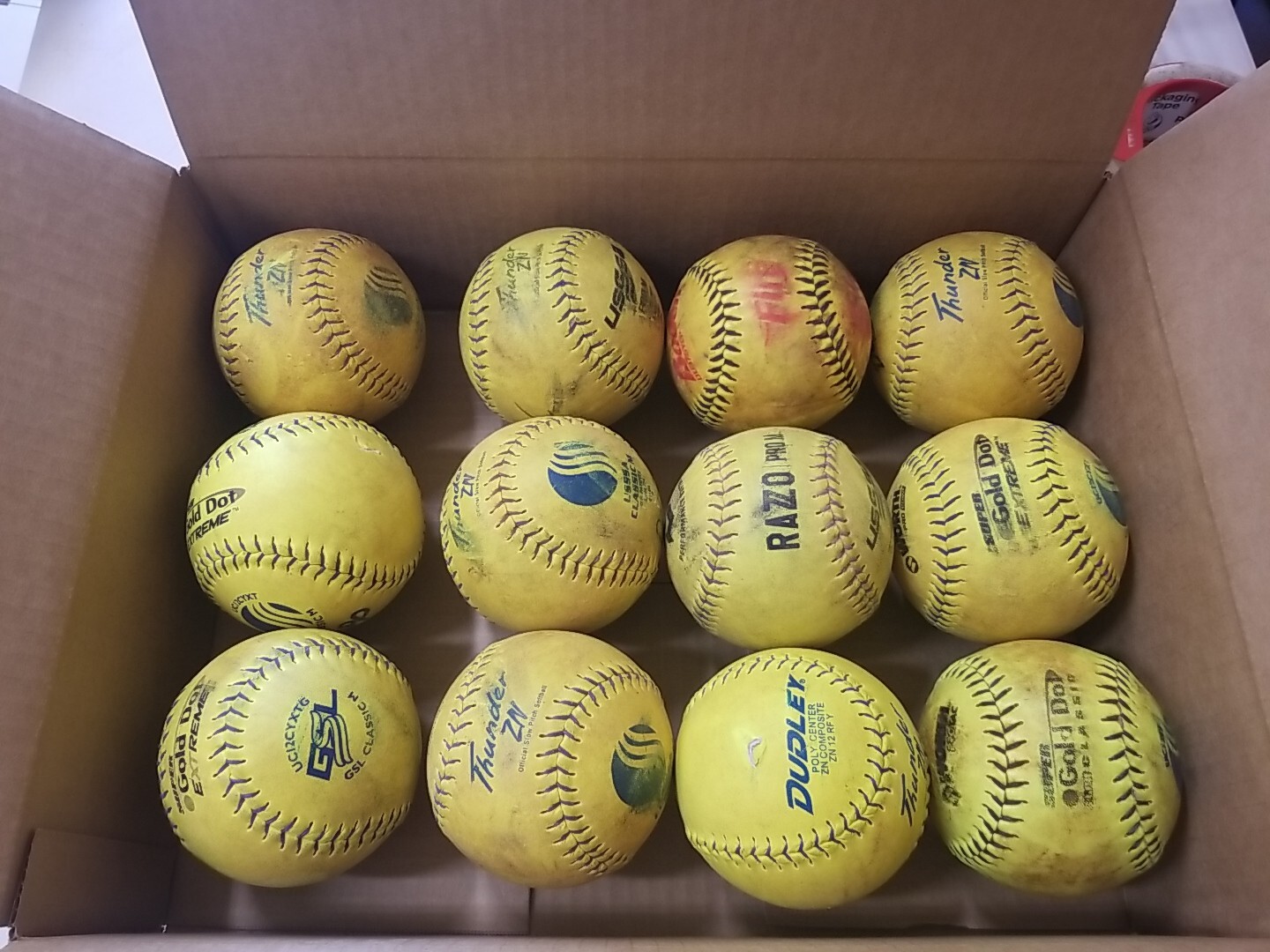 Lot of 12 Used Slowpitch Softballs USSSA, Classic & Pro M All 12