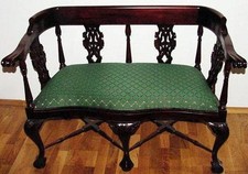 Canapé canapé siège banc meuble bois précieux sculpté baroque empire Biedermeier ancien