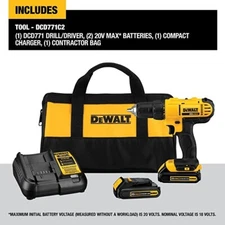 DEWALT DCD771C2 20V Cordless Drill/Driver Kit