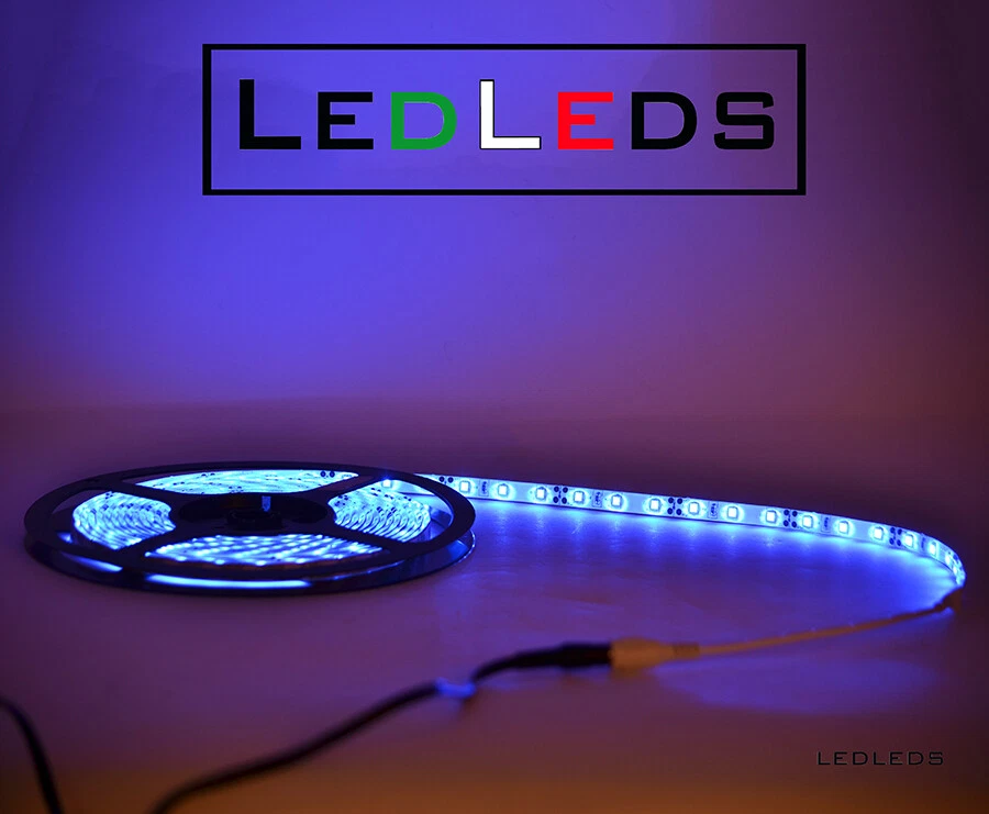 300 LED 3528 STRIP STRISCIA 5m 12V BIANCO impermeabile luce blu auto moto metri - Immagine 2 di 4