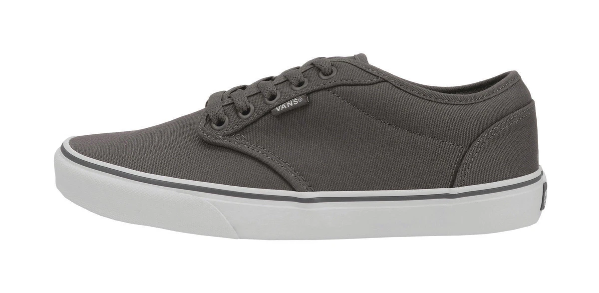VANS Atwood Canvas Pewter Gray White Skateboard Padded Men Women Unisex Shoes